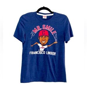 Homage Men’s size XS Cleveland Indians baseball Francisco Lindor graphic Tshirt